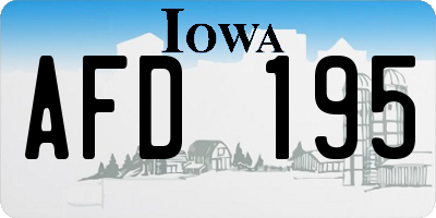 IA license plate AFD195