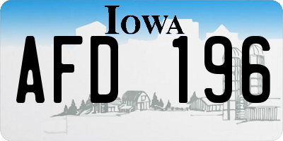 IA license plate AFD196