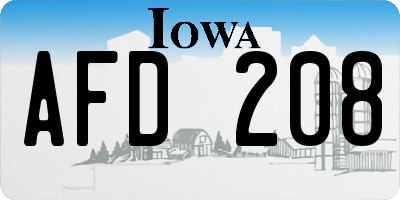 IA license plate AFD208