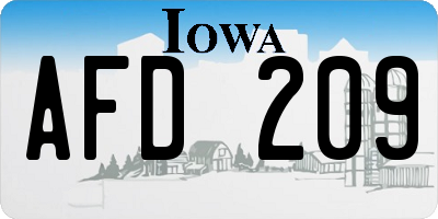 IA license plate AFD209