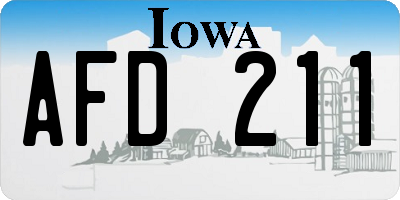 IA license plate AFD211