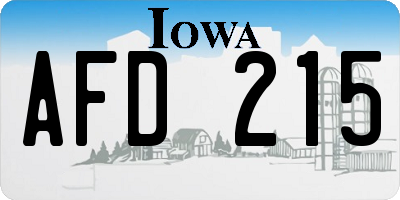 IA license plate AFD215