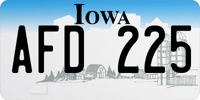 IA license plate AFD225