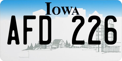 IA license plate AFD226