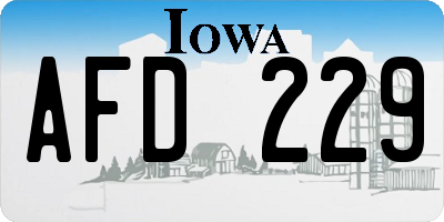 IA license plate AFD229