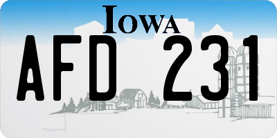 IA license plate AFD231