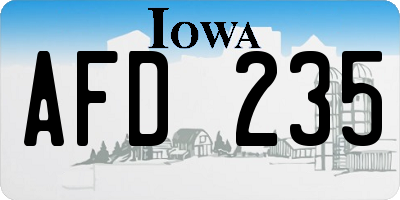 IA license plate AFD235