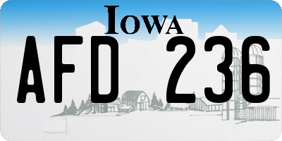 IA license plate AFD236