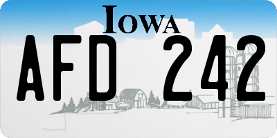 IA license plate AFD242