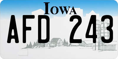 IA license plate AFD243