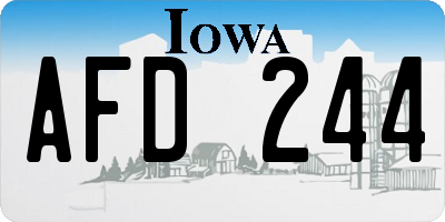 IA license plate AFD244
