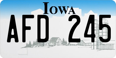 IA license plate AFD245