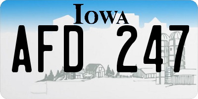 IA license plate AFD247