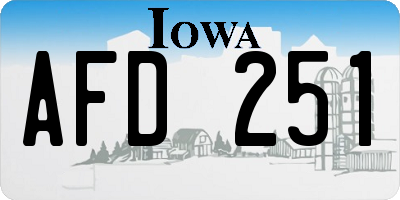 IA license plate AFD251