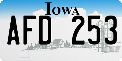 IA license plate AFD253