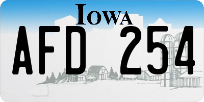 IA license plate AFD254