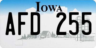 IA license plate AFD255