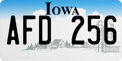 IA license plate AFD256