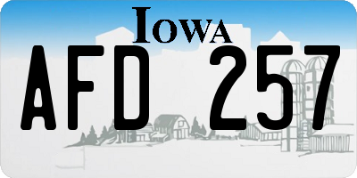IA license plate AFD257