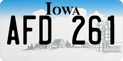 IA license plate AFD261
