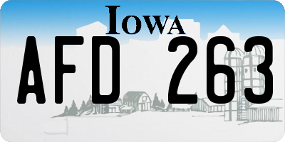 IA license plate AFD263