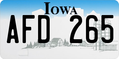IA license plate AFD265