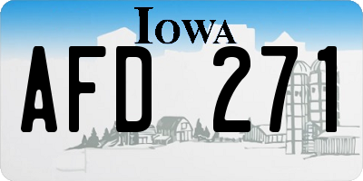 IA license plate AFD271
