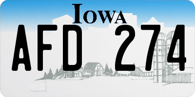 IA license plate AFD274
