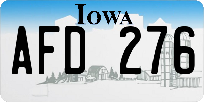 IA license plate AFD276