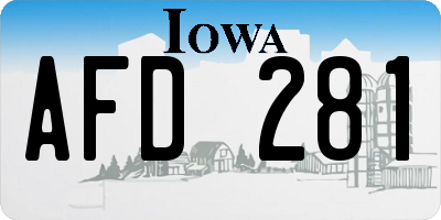 IA license plate AFD281