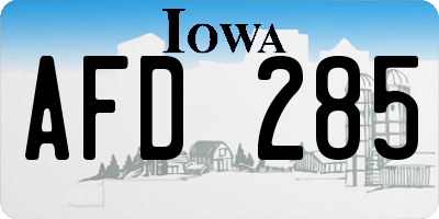 IA license plate AFD285