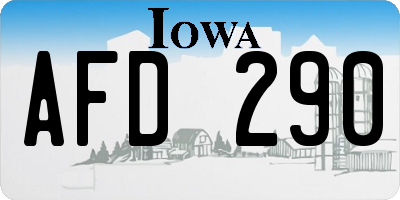 IA license plate AFD290
