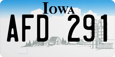 IA license plate AFD291