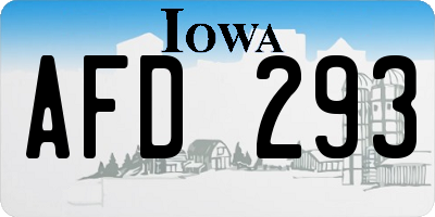 IA license plate AFD293
