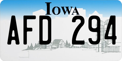 IA license plate AFD294