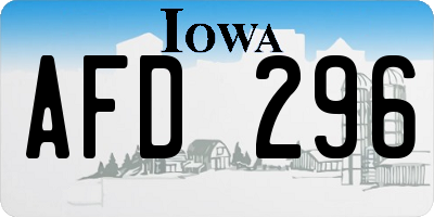 IA license plate AFD296