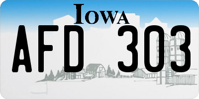 IA license plate AFD303