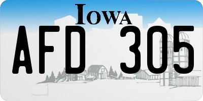 IA license plate AFD305