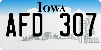 IA license plate AFD307
