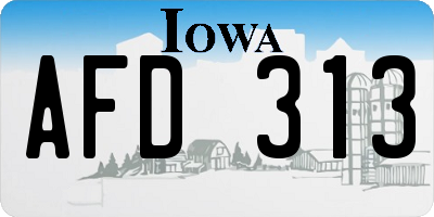 IA license plate AFD313