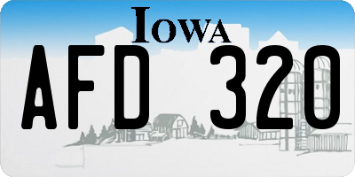 IA license plate AFD320