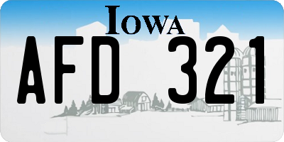 IA license plate AFD321