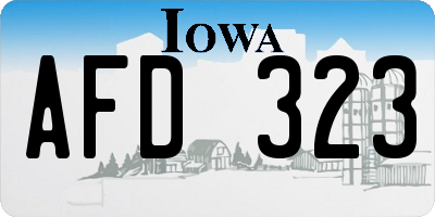 IA license plate AFD323