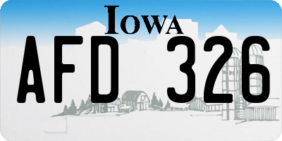 IA license plate AFD326