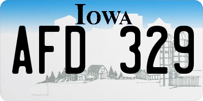 IA license plate AFD329
