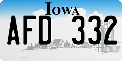 IA license plate AFD332