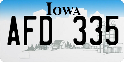 IA license plate AFD335