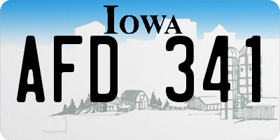 IA license plate AFD341