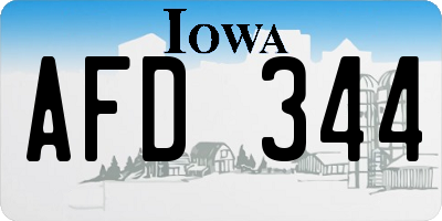 IA license plate AFD344