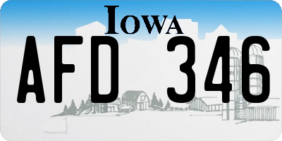 IA license plate AFD346